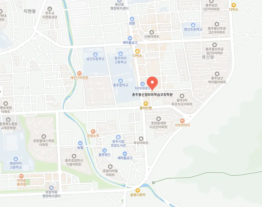 호암동 수학영어학원 학원 위치